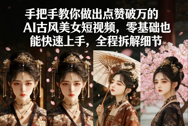 手把手教你做出点赞破万的AI古风美女短视频，零基础也能快速上手，全程拆解细节-云网创