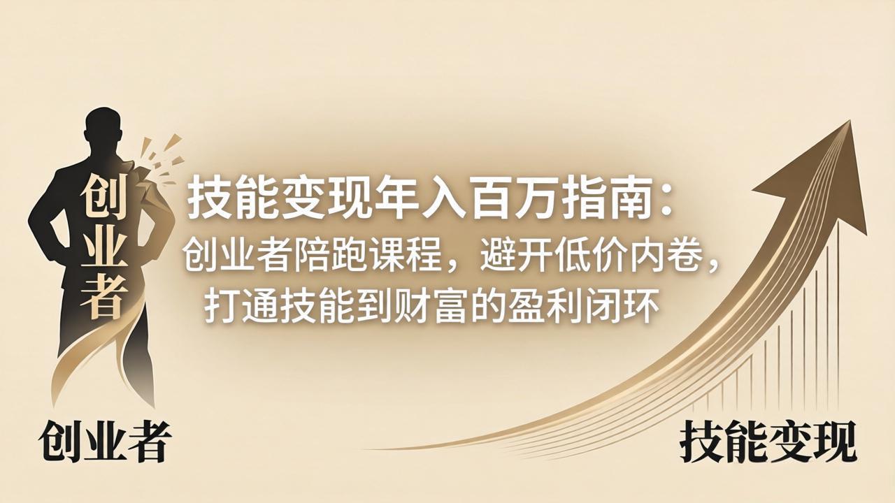 技能变现年入百万指南：创业者陪跑课程，避开低价内卷，打通技能到财富的盈利闭环-云网创