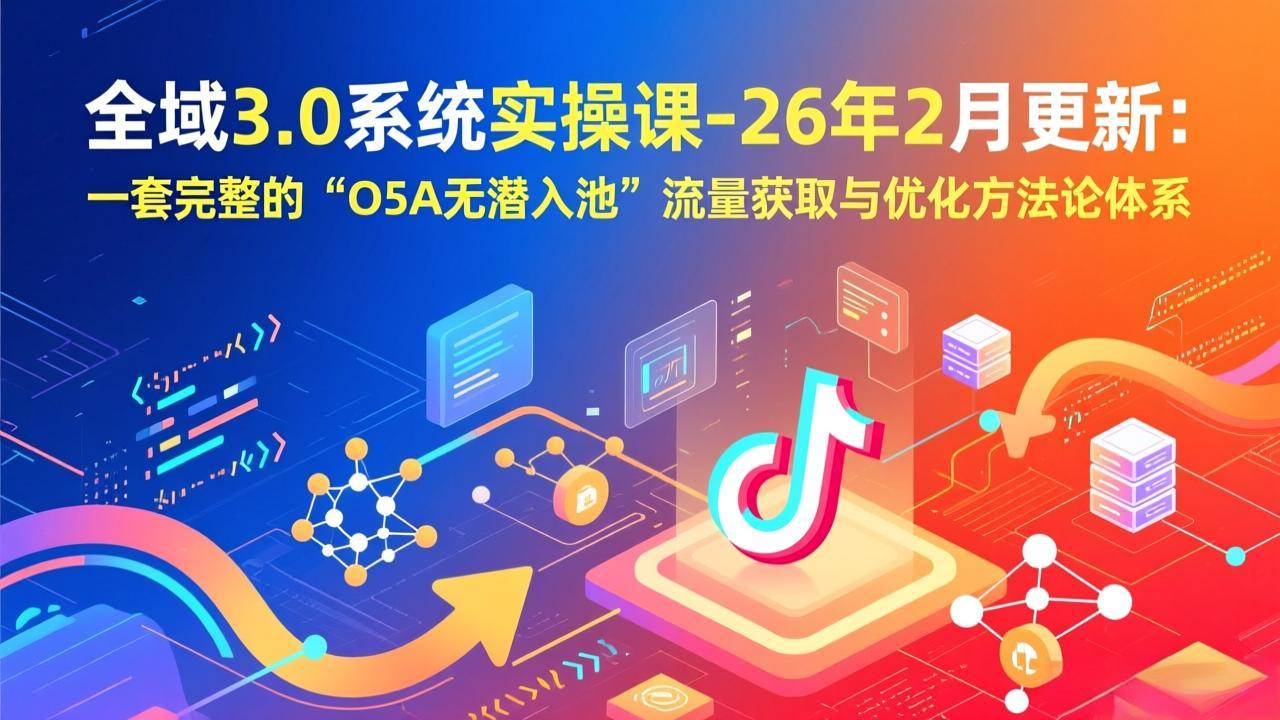 全域3.0系统实操课-26年2月更新：一套完整的“O5A无潜入池”流量获取与优化方法论体系-云网创