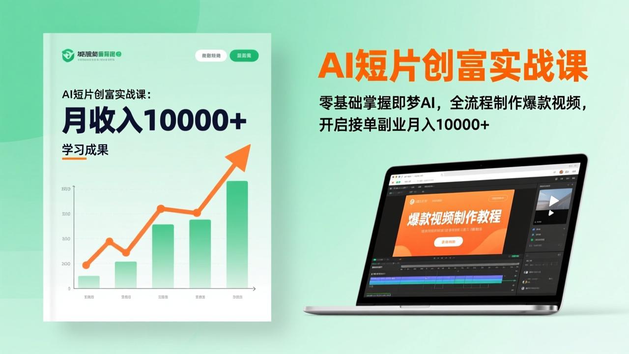 AI短片创富实战课：零基础掌握即梦AI，全流程制作爆款视频，开启接单副业月入10000+(更新-云网创