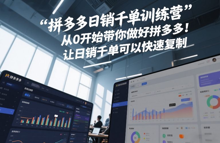 拼多多日销千单训练营，从0开始带你做好拼多多，让日销千单可以快速复制(更新26年1月)-云网创