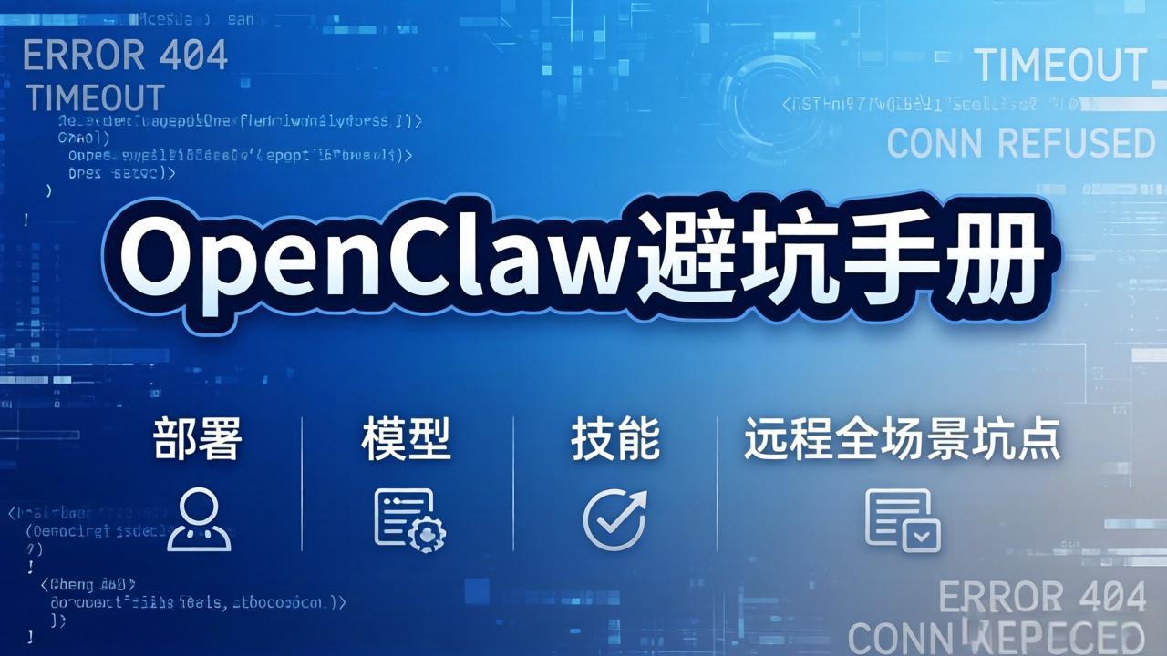 OpenClaw避坑手册：部署+模型+技能+远程全场景坑点，一次性给你说全，少走弯路-云网创