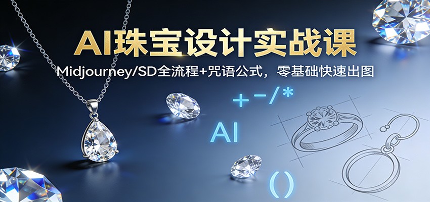 AI珠宝设计实战课:Midjourney/SD全流程+咒语公式,零基础快速出图-云网创