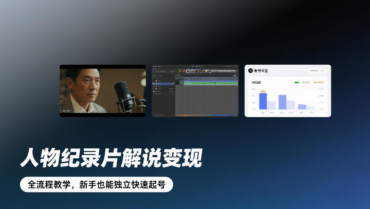 人物纪录片解说变现，全流程教学，新手也能独立快速起号-云网创