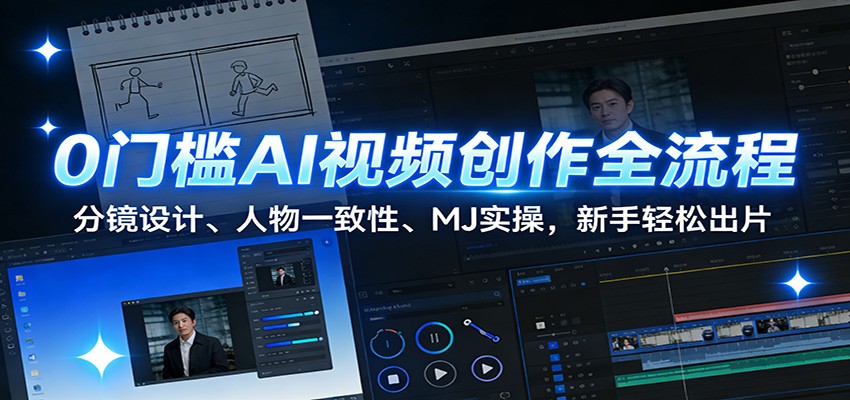 0门槛AI视频创作全流程:分镜设计、人物一致性、MJ实操,新手轻松出片-云网创