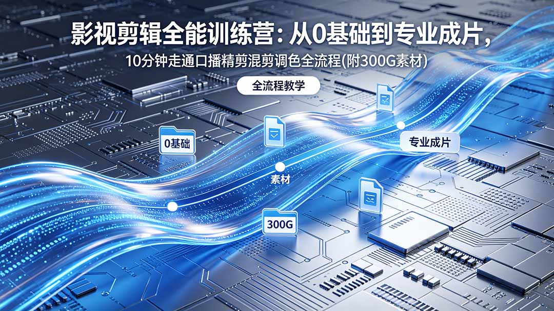 2026影视剪辑全能实战课｜0基础到专业成片，全流程教学，高清带300G素材-云网创