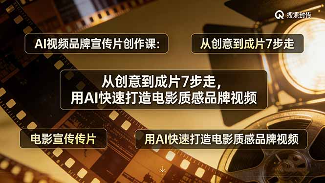 AI视频品牌宣传片创作课：从创意到成片7步走，用AI快速打造电影质感品牌视频-云网创