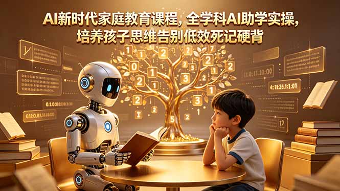 AI新时代家庭教育课程，全学科AI助学实操，培养孩子思维告别低效死记硬背-云网创
