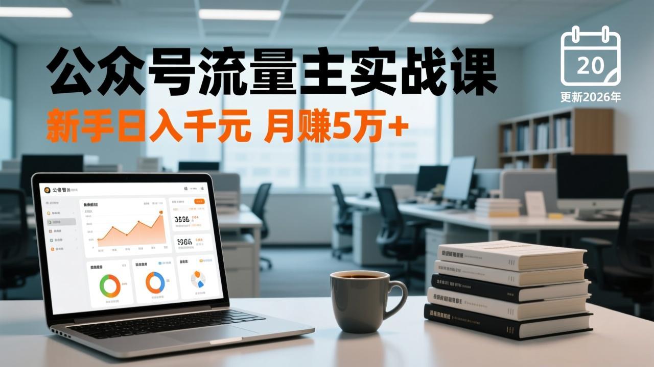 公众号流量主实战课-更新26年3月,爆文写作、流量池运营、多平台分发,新手日入千元月赚5w+-云网创