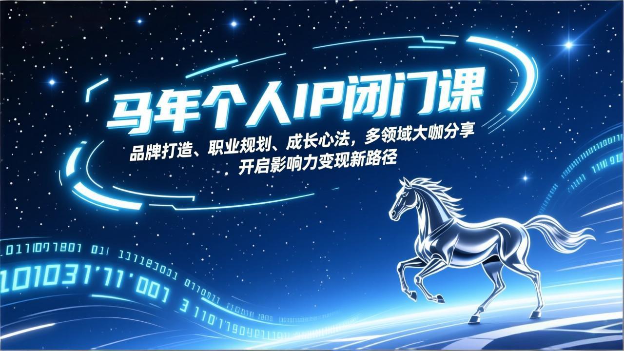 马年个人IP闭门课，品牌打造、职业规划、成长心法，多领域大咖分享，开启影响力变现新路径-云网创
