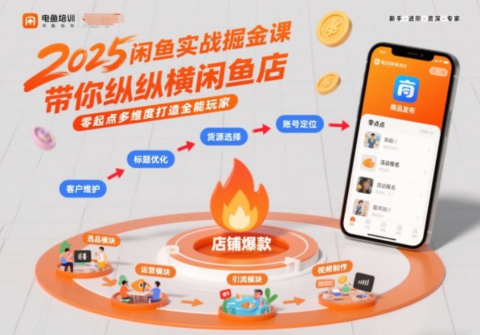 2025闲鱼实战掘金课，带你纵横闲鱼店，零起点多维度打造全能玩家-云网创