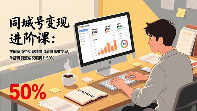 同城号变现进阶课：在同城赛道中实现精准引流与高效变现，单店月引流成交额提升50%-云网创