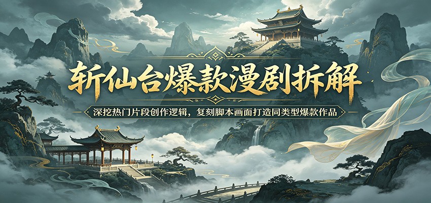 斩仙台爆款漫剧拆解:深挖热门片段创作逻辑,复刻脚本画面打造同类型爆款作品-云网创