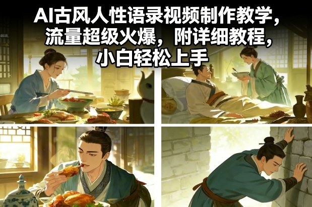 AI古风人性语录视频制作教学，流量超级火爆，附详细教程，小白轻松上手-云网创