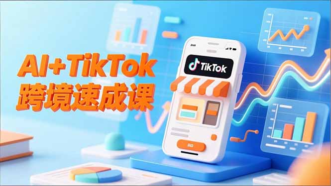 AI+TikTok跨境速成课，智能翻译、店铺定位、流程拆解，7天高效上线运营-云网创