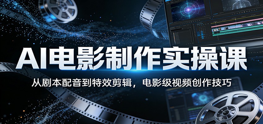 AI电影制作实操课:从剧本配音到特效剪辑,电影级视频创作技巧-云网创