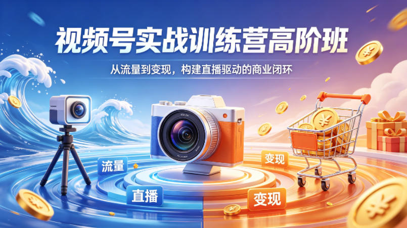 视频号实战训练营高阶班，从流量到变现，构建直播驱动的商业闭环(26年4月)-云网创