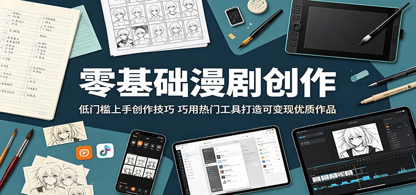 零基础漫剧创作：低门槛上手创作技巧，巧用热门工具打造可变现优质作品-云网创