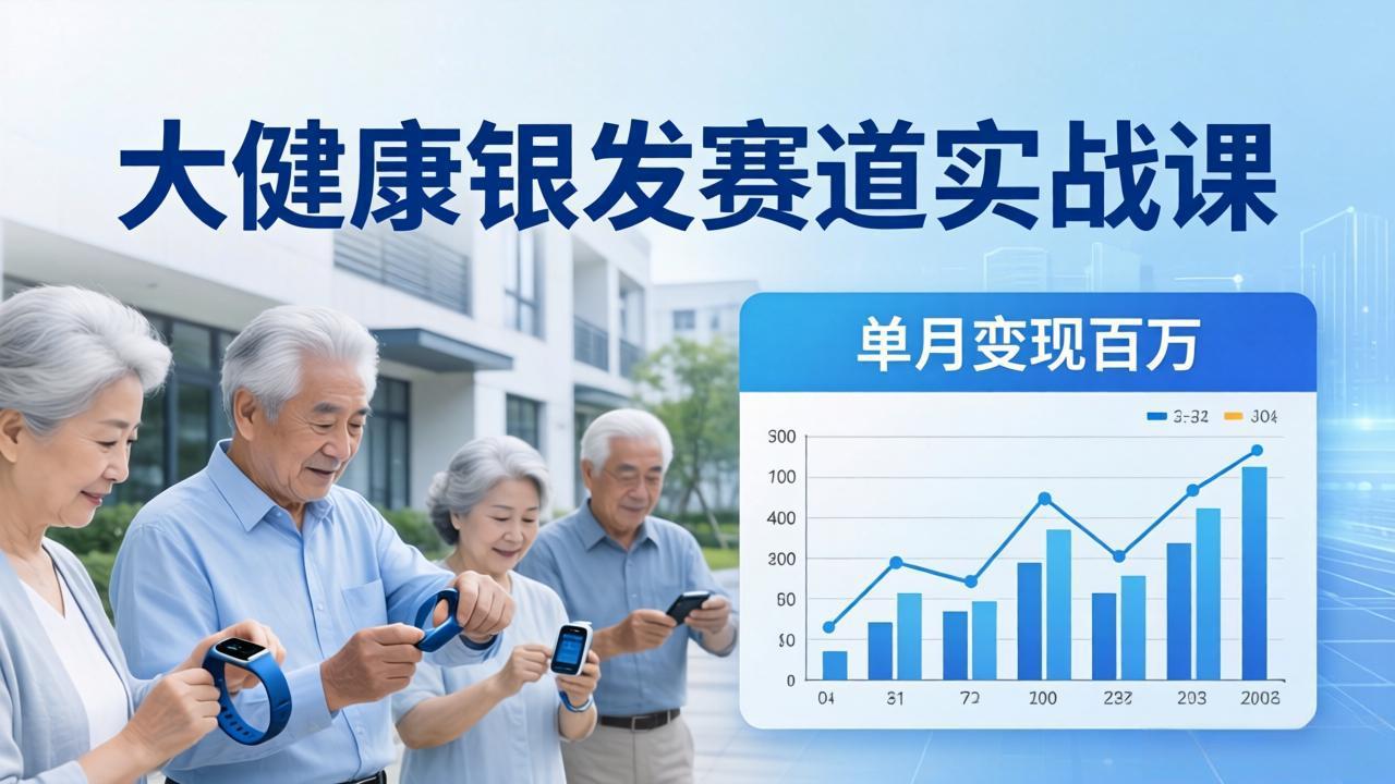 大健康银发赛道实战课：拆解视频号线索型 IP 单月变现百万逻辑，教你精准获客高效变现-云网创