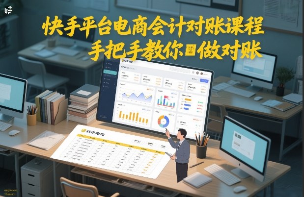快手平台电商会计对账课程，手把手教你做对账-云网创