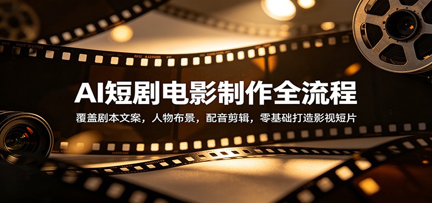 AI短剧电影制作全流程：覆盖剧本文案，人物布景，配音剪辑，零基础打造影视短片-云网创