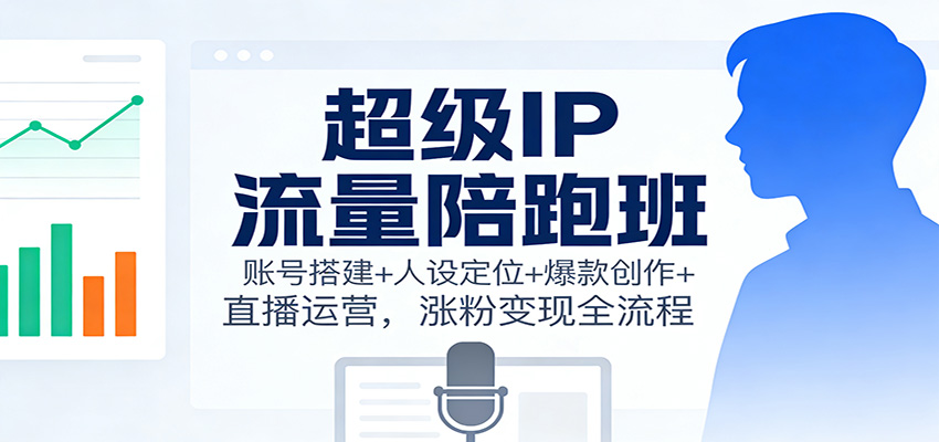 超级IP流量陪跑班：账号搭建+人设定位+爆款创作+直播运营，涨粉变现全流程-云网创