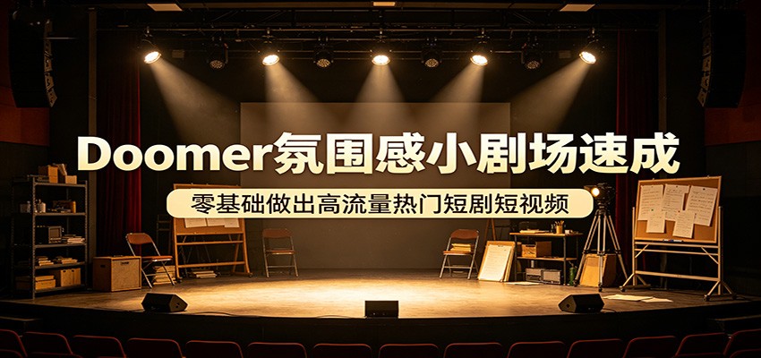Doomer氛围感小剧场速成，零基础做出高流量热门短剧短视频-云网创