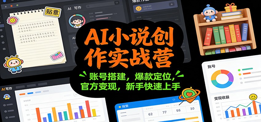 AI小说创作实战营：账号搭建，爆款定位，官方变现，新手快速上手-云网创