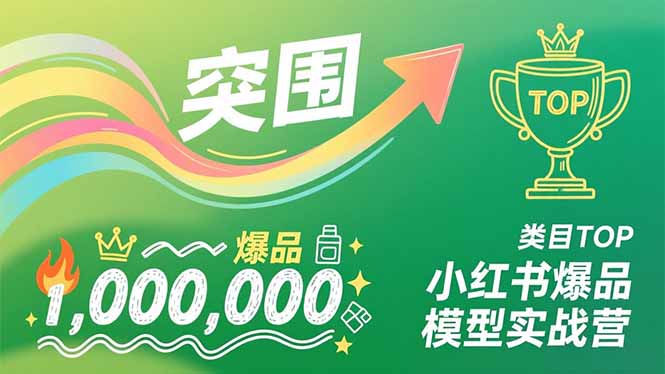 小红书爆品模型实战营，从新品突围到成为类目TOP，可复制路径，打造多个营收百万级爆品-云网创