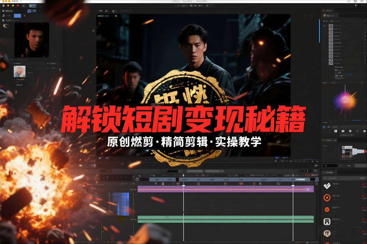 短剧拉新之原创燃剪精简剪辑实操课，解锁短剧变现秘籍-云网创