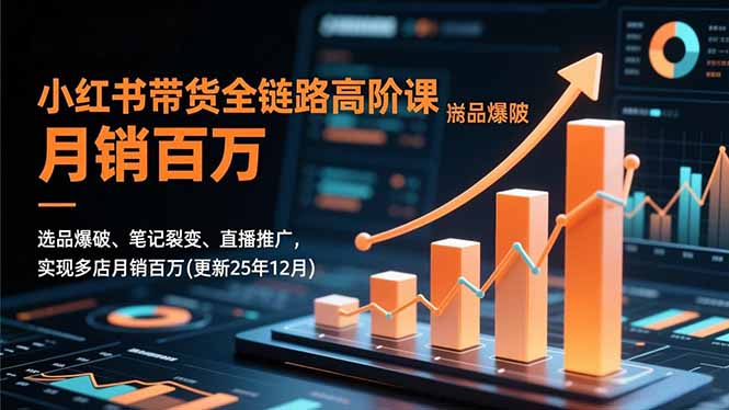 小红书带货全链路高阶课，选品爆破、笔记裂变、直播推广，实现多店月销百万(更新25年12月-云网创