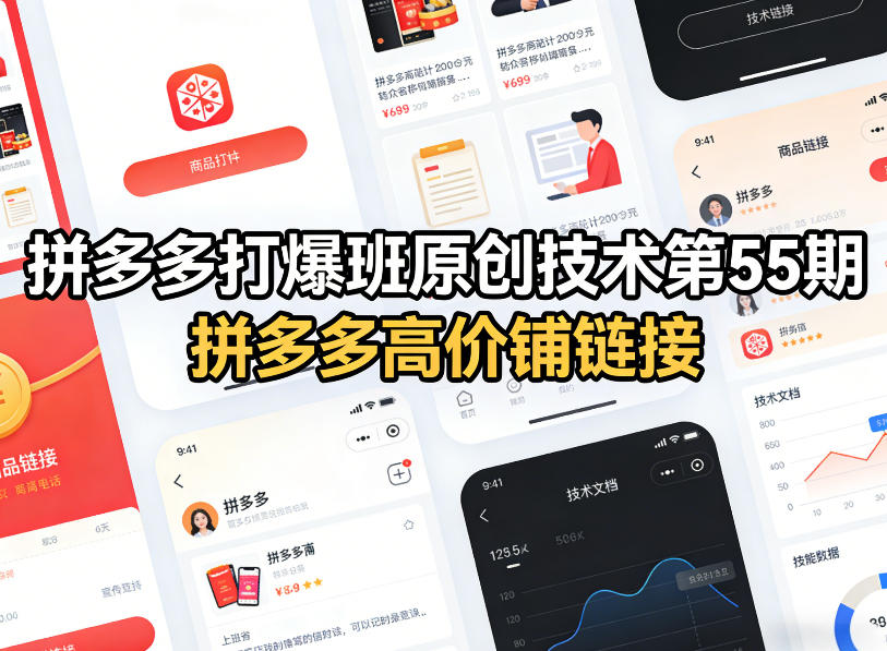 拼多多打爆班原创技术第55期，拼多多高价铺链接-云网创