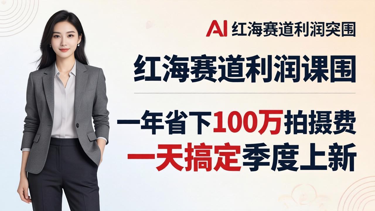 服装老板AI模特图课:一年省下100万拍摄费,一天搞定季度上新,红海赛道利润突围-云网创