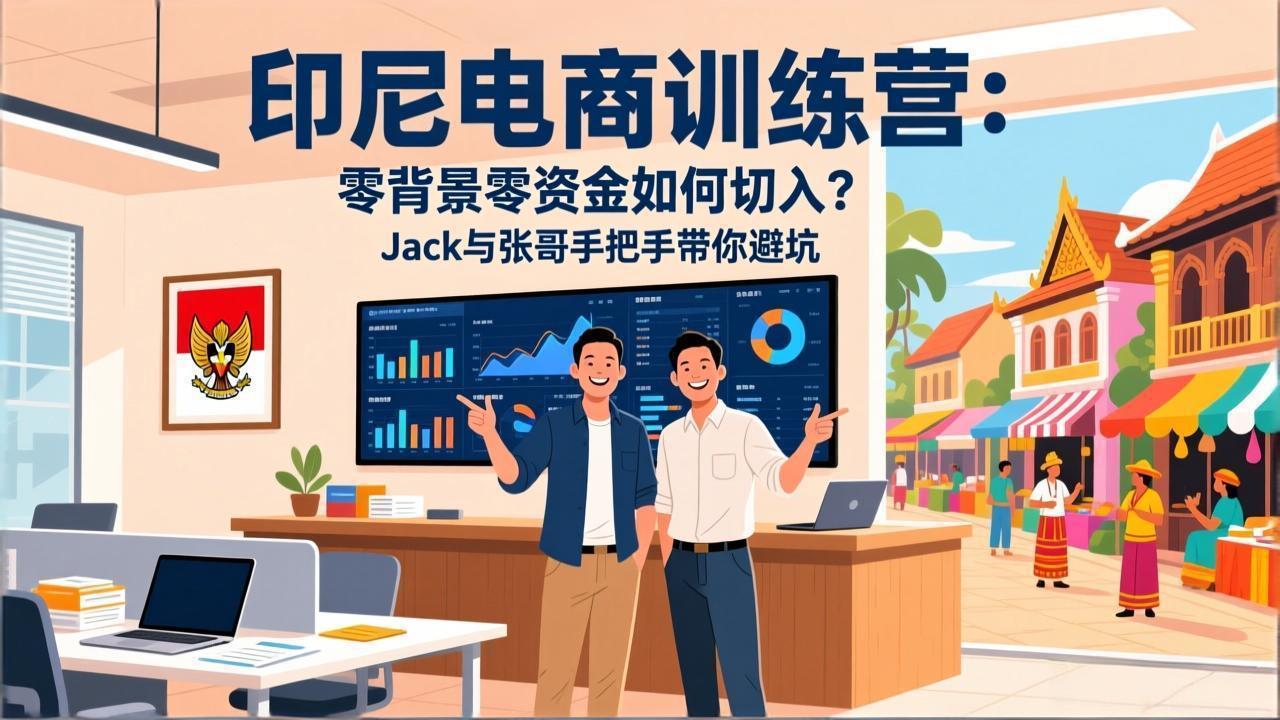 印尼电商训练营：零背景零资金如何切入？Jack与张哥手把手带你避坑-云网创