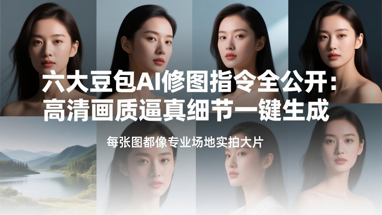 六大豆包AI修图指令全公开：高清画质逼真细节一键生成，每张图都像专业场地实拍大片-云网创