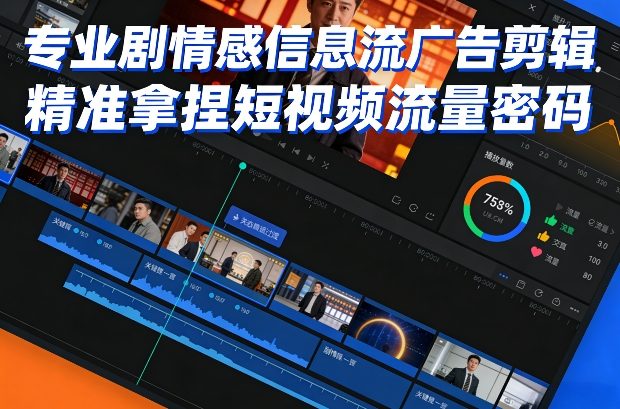 专业剧情感信息流广告剪辑，精准拿捏短视频流量密码-云网创