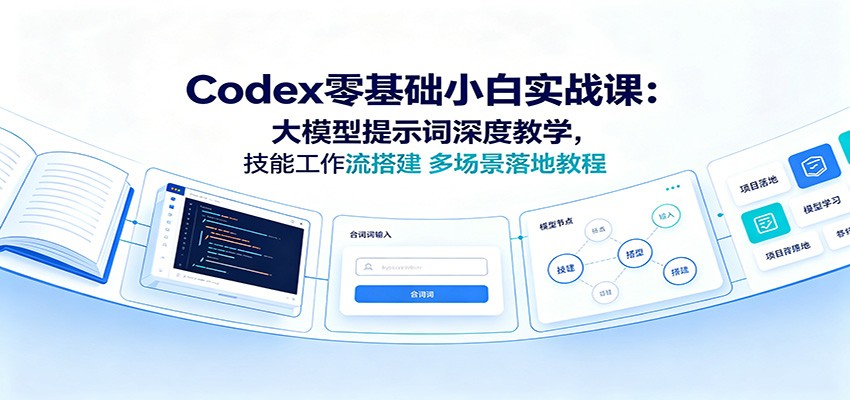 Codex零基础小白实战课：大模型提示词深度教学，技能工作流搭建多场景落地教程-云网创