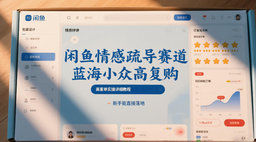 闲鱼情感疏导赛道，蓝海小众高复购，高客单实操详细教程，新手能直接落地-云网创