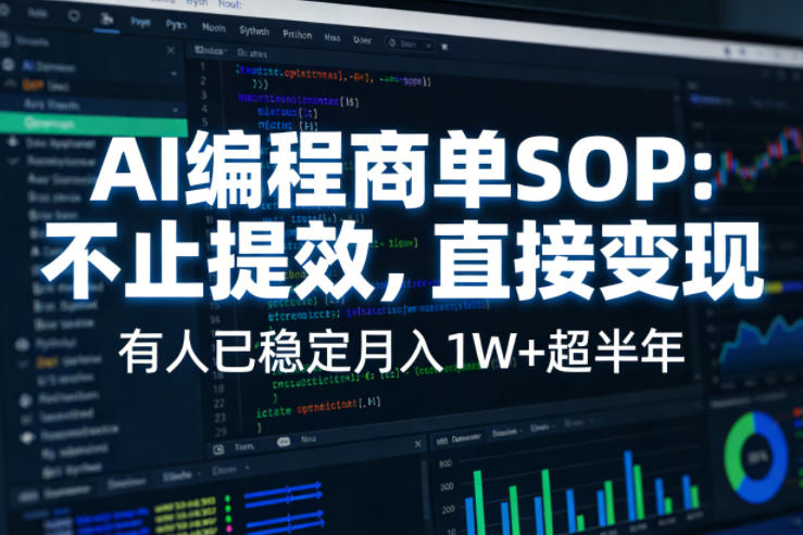 AI编程商单SOP，AI编程不能只给工作提效，还要直接变现，有人已经稳定月入1W+半年了-云网创