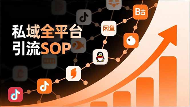 私域全平台引流SOP，抖音/快手/小红书/微信/QQ/B站/闲鱼等，技术合集，高效转化公域流量-云网创