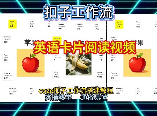 【一键生成英语卡片单词阅读工作流】2026保姆级教程，Coze工作流一键搭，英语单词卡片+阅读练习直接搞定-云网创