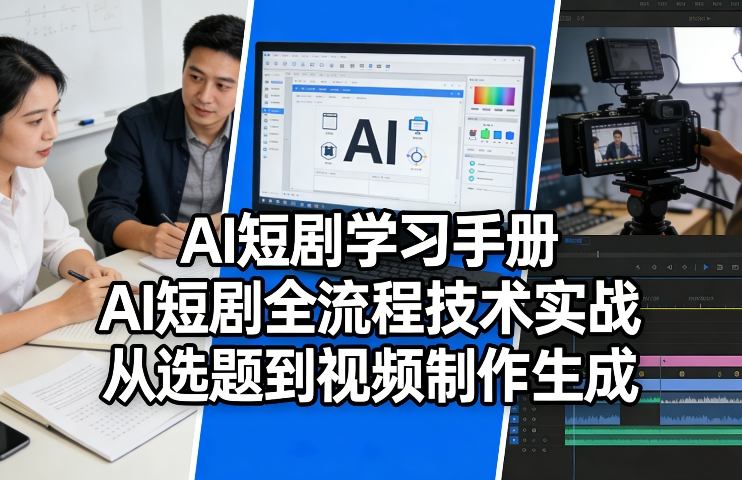 AI短剧学习手册，AI短剧全流程技术实战，从选题到视频制作生成-云网创