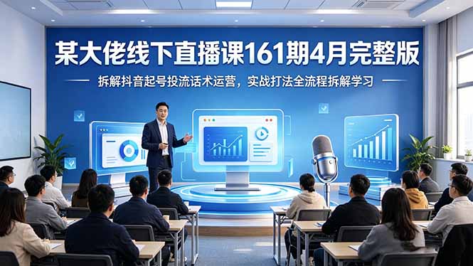 某大佬线下直播课161期4月完整版，拆解抖音起号投流话术运营，实战打法全流程拆解学习-云网创