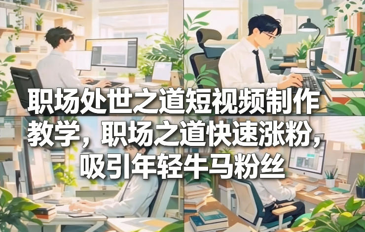 职场处世之道短视频制作教学,职场之道快速涨粉,吸引年轻牛马粉丝-云网创