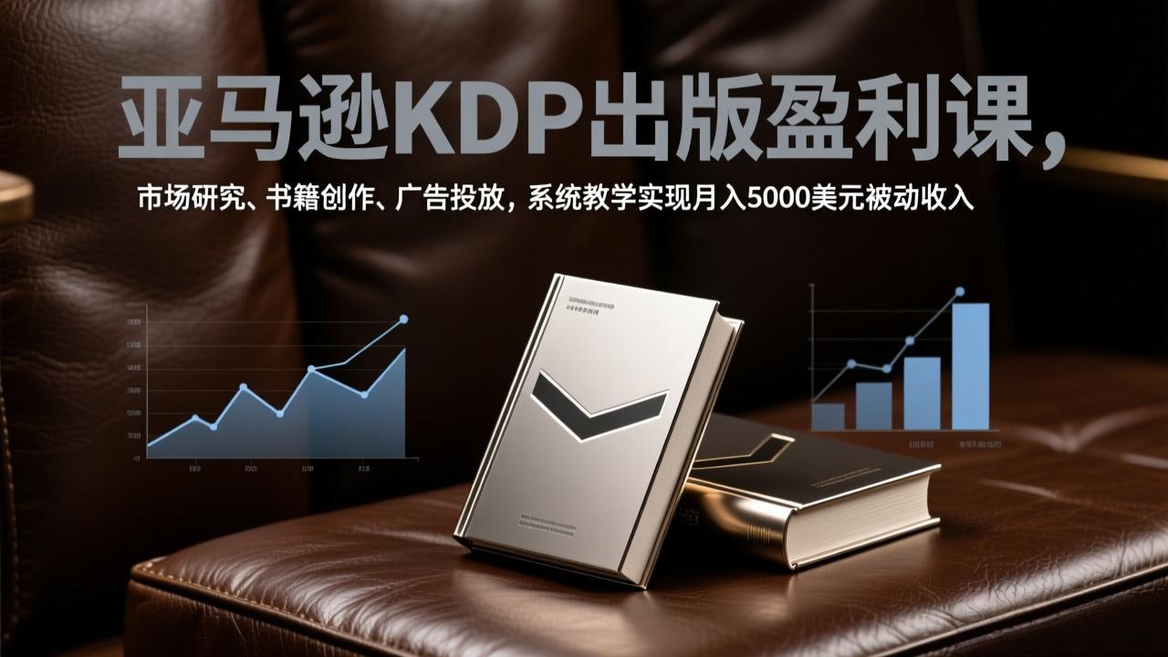 亚马逊KDP出版盈利课，市场研究、书籍创作、广告投放，系统教学实现月入5000美元被动收入-云网创