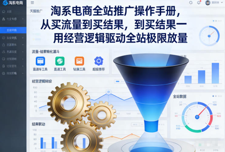 淘系电商全站推广操作手册，从买流量到买结果一用经营逻辑驱动全站极限放量-云网创