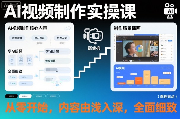 AI视频制作实操课，从零开始，内容由浅入深，全面细致-云网创