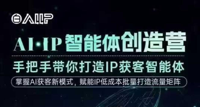 AI·IP智能体创造营，手把手带你打造IP获客智能体，高成交创始人IP课-云网创
