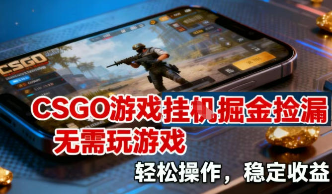 CSGO游戏挂G掘金捡漏，不需要玩游戏，操作简单，收益稳定【揭秘】-云网创