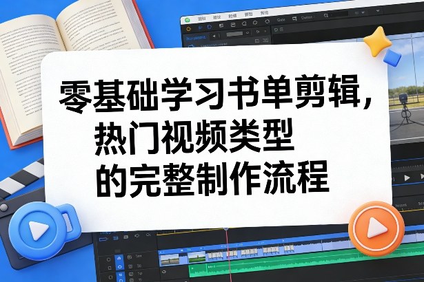 零基础学习书单剪辑,热门视频类型的完整制作流程(更新2026)